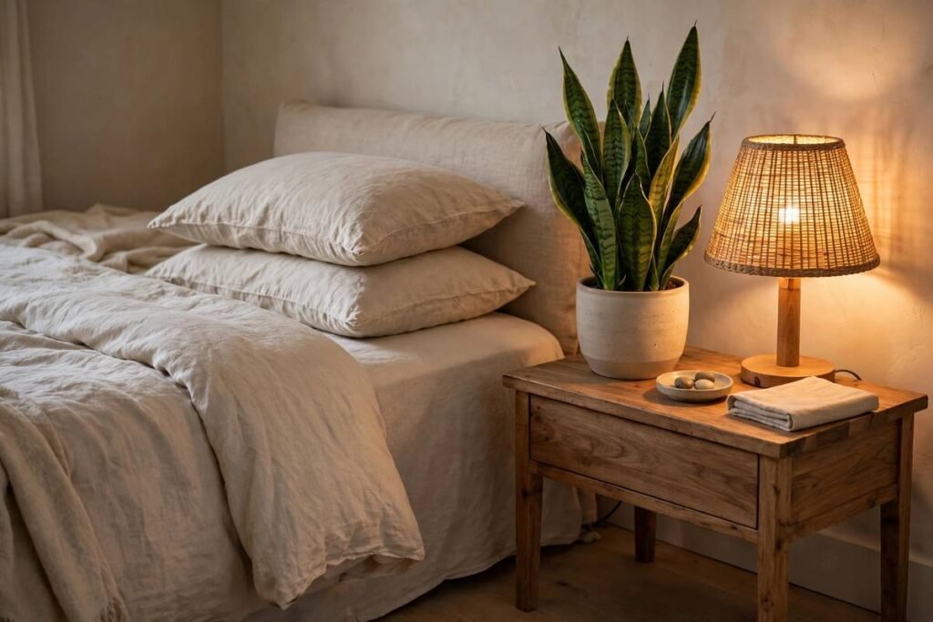 Indoor plants adding life to a rental bedroom
